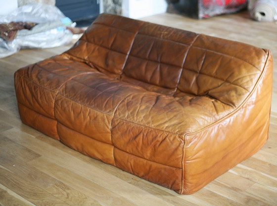 Canapé Ligne Roset, van Michel Ducaroy, model Anais, 1981 – 2 zitsbanken, Leer (photo 18 of 31)