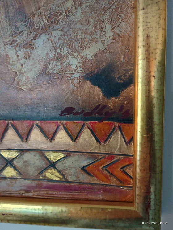 Image 1 of Pintura abstracta dorada