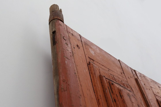 Image 1 of Grandes portes de monastère du 17e siècle en chêne laqué à la terre cuite, Portugal