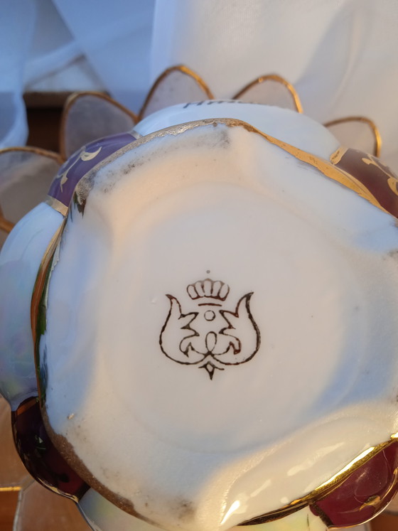 Image 1 of Antica lampada a olio in miniatura in porcellana della manifattura Oscar Schlegelmilch