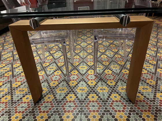 Image 1 of Mesa de vidrio y madera