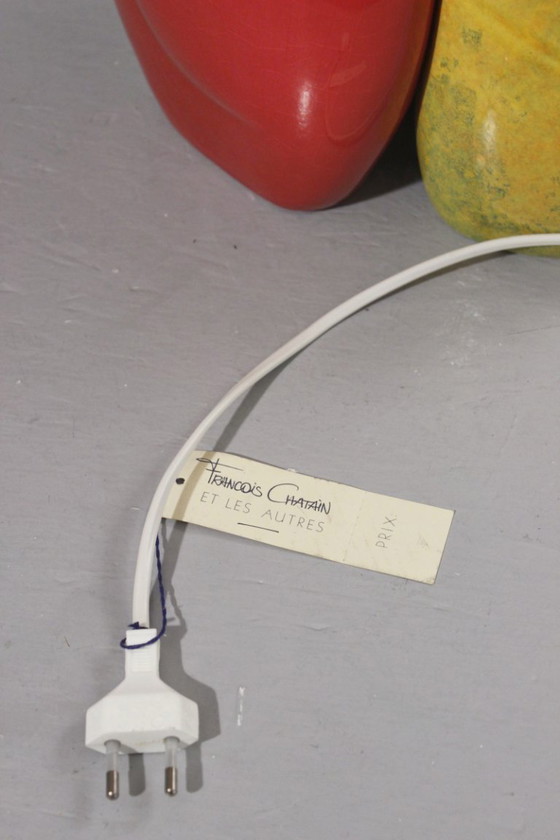 Image 1 of François Chatain - Grande lampe menhir vintage design post-moderne France 1990s