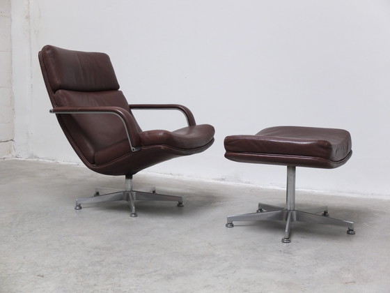 Image 1 of 'F141' Lounge Stoel met Voetenbank van Geoffrey Harcourt voor Artifort, 1972