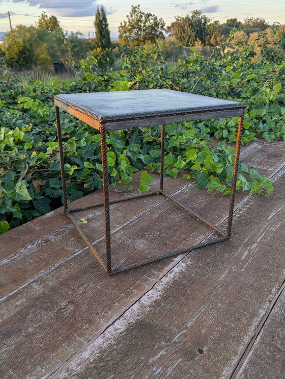 Image 1 of Side table - Mini cube table - Brutalist style