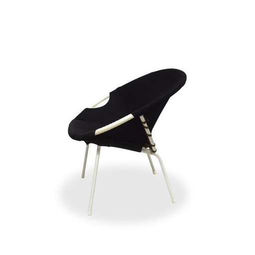 Balloon Chair Lusch & Co | Fauteuil vintage 60's en daim - cuir