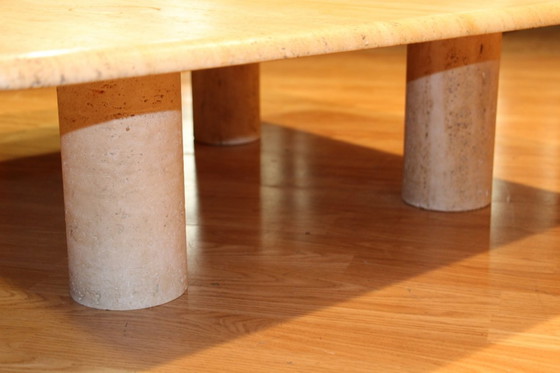 Image 1 of Tavolino in travertino di Angelo Mangiarotti, edizione Up&Up