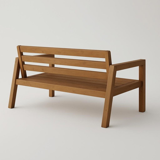 Easy DIY Outdoor Couch Plans Modern Slatted Wood Sofa (Canapé en bois à lattes)