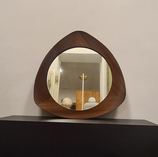 Oscar teak mirror by Campo & Graffi for Home Torino, 1958