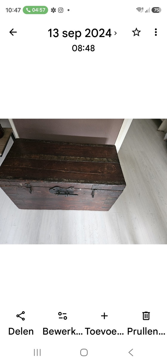 Autentica cassa da marinaio/da nave/per tabacco intarsiata con piombo. – Armadi contenitori, Wood (photo 7 of 7)