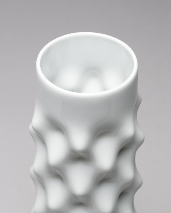 Image 1 of Vaso vintage Rosenthal Studio-Line "Vibrations" Duo Dieter Mankau argento e bianco