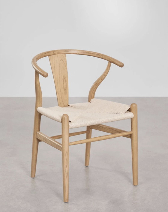 6 x Sklum eetkamerstoelen, Hout, Papier, Beige (foto 2 van 7)