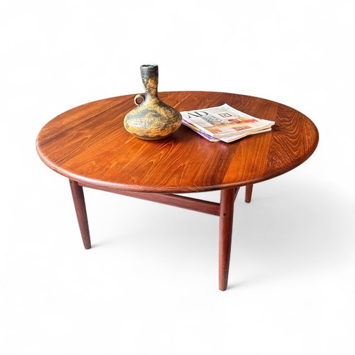 Niels Bach Denemarken | Teak Couchtisch Rund | Mid Century