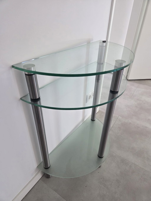 Hall Table/Sitetable Of Glass And Metal