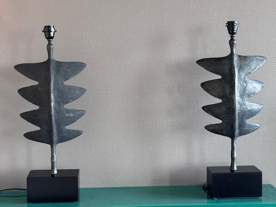 Image 1 of Tovaglia Porta Romana Giacometti Leaf nero opaco