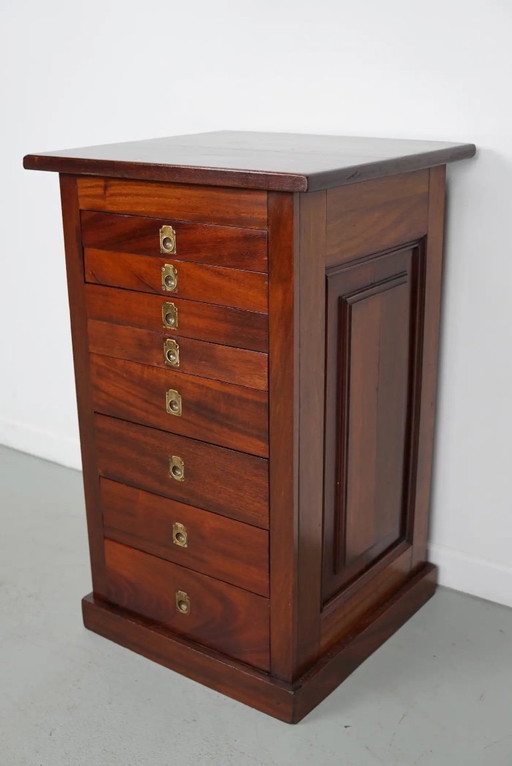 Antique English mahogany collection cabinet, 19th century