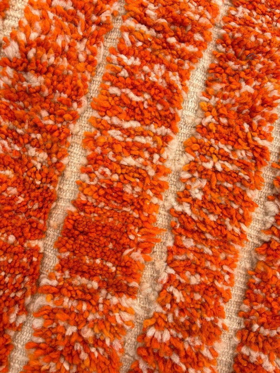 Image 1 of Beni Ouarain Teppich – 200 x 300 cm – Handgewebte marokkanische Wolle – Modernes oranges Design