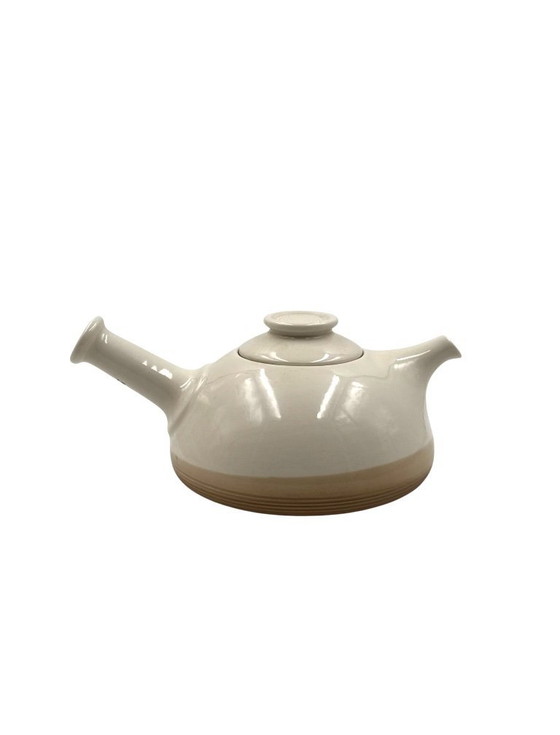 Image 1 of Teekanne aus cremefarbenem Kunststein im Mid-Century-Modern-Stil, Franco Bucci, Italien, ca. 1970