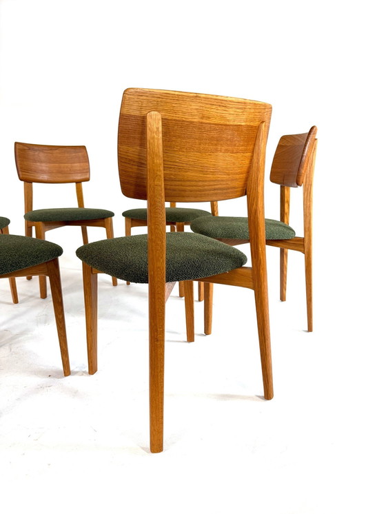 Image 1 of Ensemble de 6 chaises de salle à manger danoises restaurées des années 70