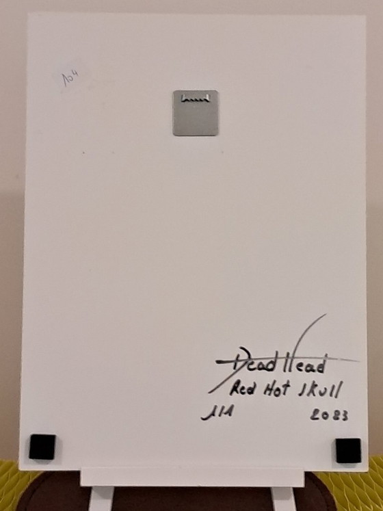 Image 1 of DEAD HEAD - Teschio rosso fuoco - Stampa su lastra di alluminio