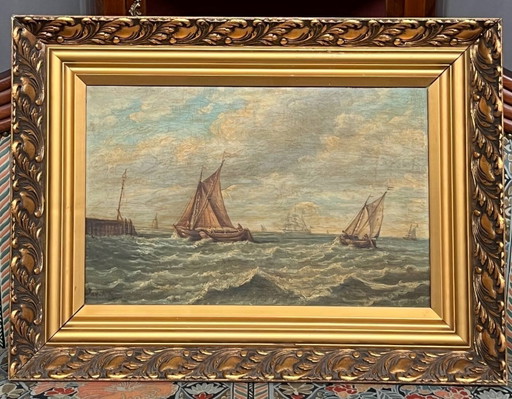 "Seascape". Oil on wood panel. – schilderijen tekeningen (photo 2 of 7)