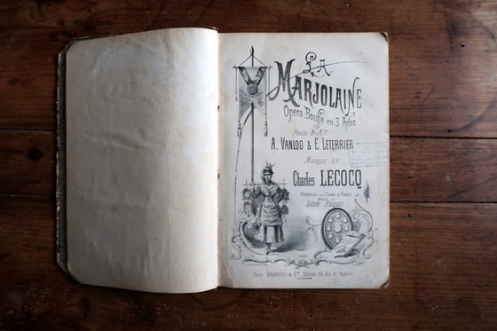 Image 1 of Antike französische Opernpartitur „La Marjolaine“ von Charles Lecocq, Ende des 19. Jahrhunderts – 2C49