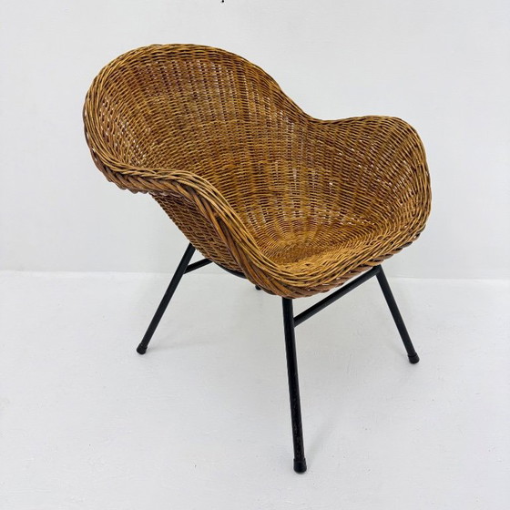 Fauteuil vintage en rotin et métal rohe n oordwolde, Rohé Noordwolde, Marron (photo 3 sur 12)