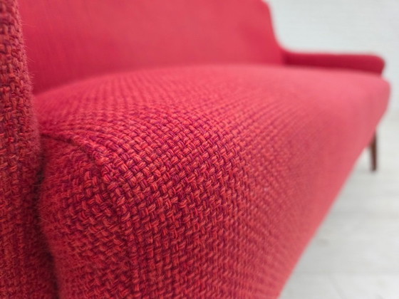 Image 1 of Dänisches 2-Sitzer-Sofa aus den 1970er Jahren, Möbelstoff, Teakholz.