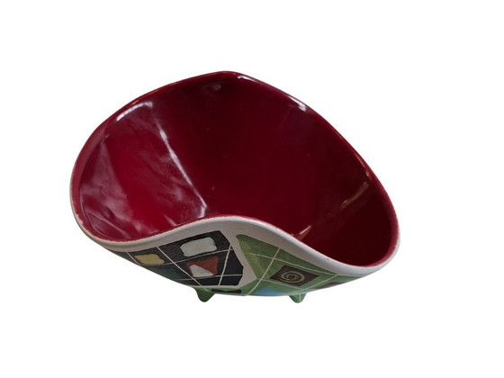 Image 1 of Deruta Italy 1950s Bowl – Mid-Century Modern – Geometric Designer Ceramics