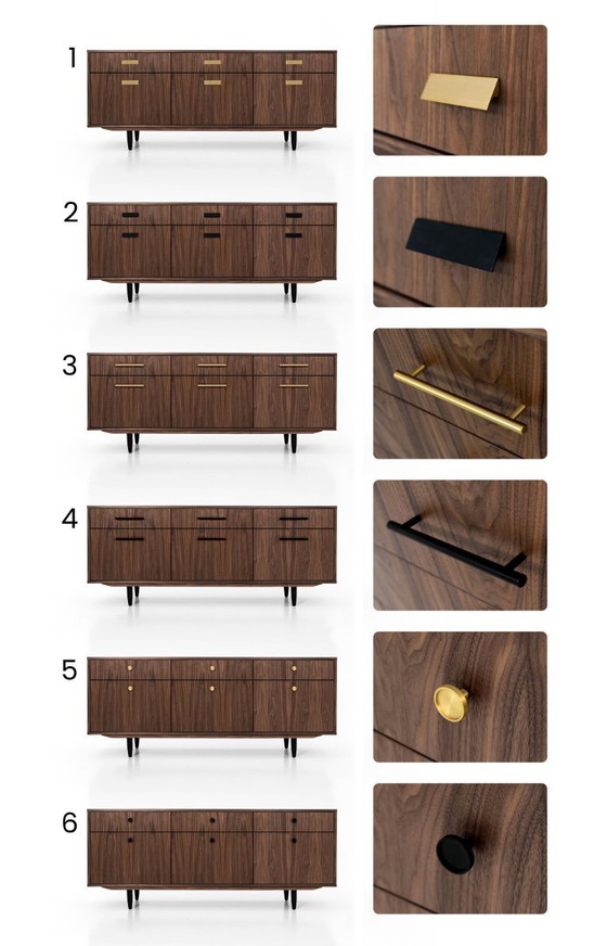 Image 1 of Walnoten dressoir O-S10 zes laden