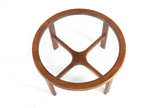 Image 1 of G-Plan round coffee table teak with glass vintage