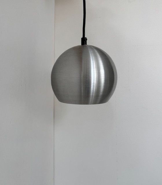 Image 1 of Suspension vintage en alu brossé, France, 1970