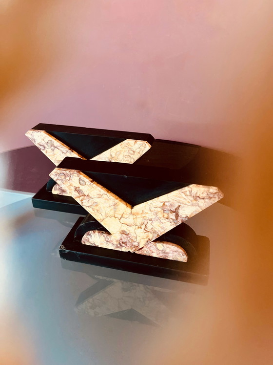 Image 1 of Set Art Deco marmeren boekensteunen