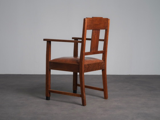 Paire de fauteuils Art déco de l'école d'Amsterdam, Pays-Bas, années 1930 – Chaises de salle à manger, Wood (photo 6 of 9)