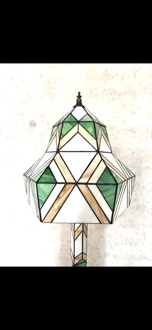 Vintage stained glass floor lamp