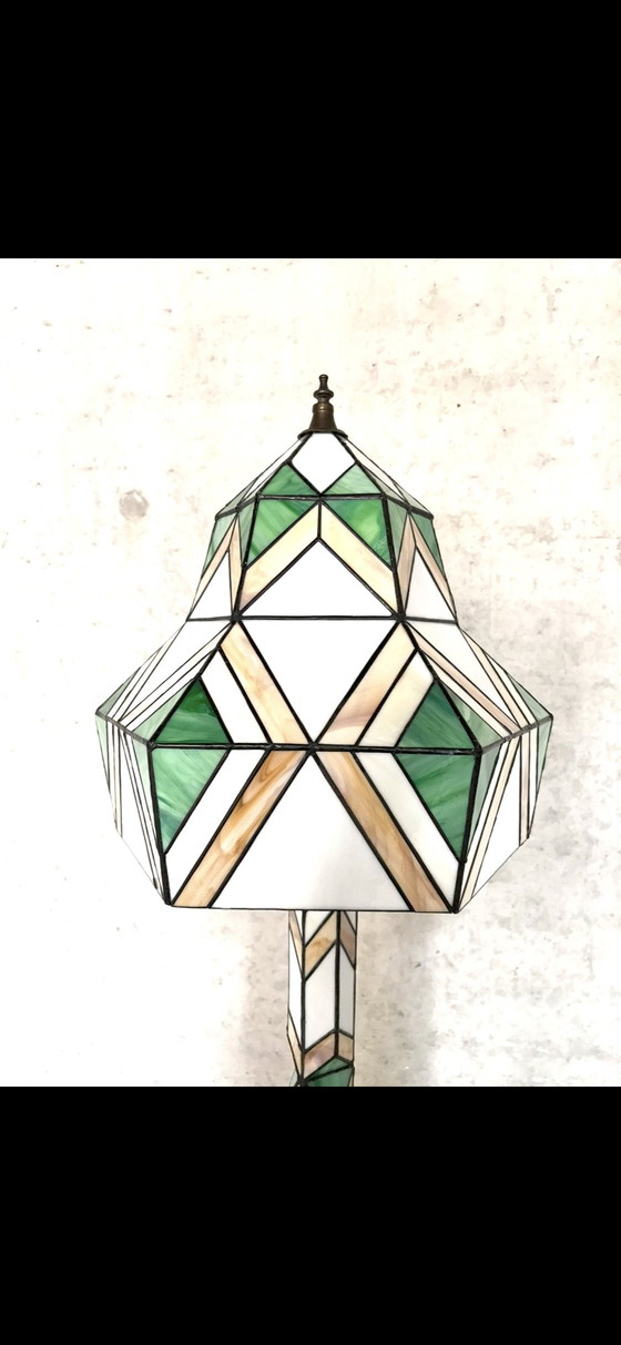 Image 1 of Vintage stained glass floor lamp