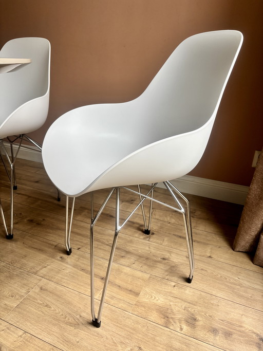 6x Kubikoff Diamond Dimple chairs white