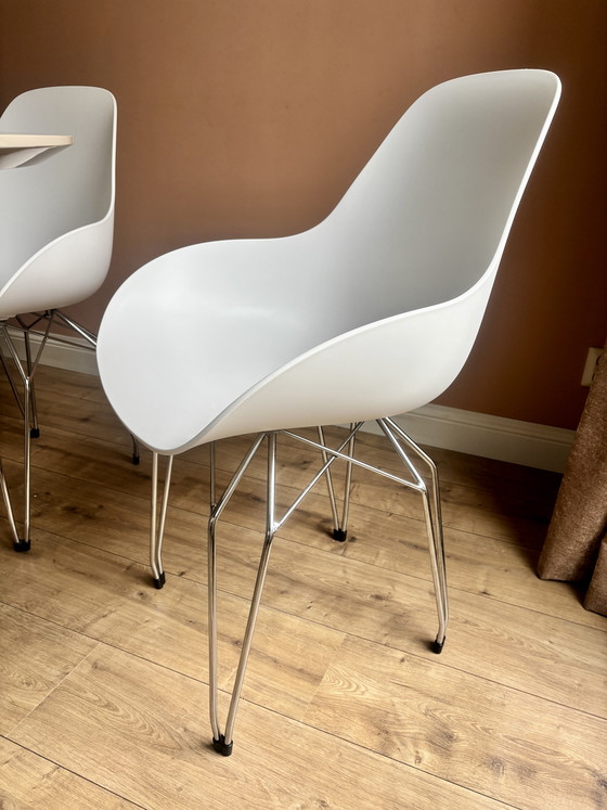 Image 1 of 6x Kubikoff Diamond Dimple chairs white