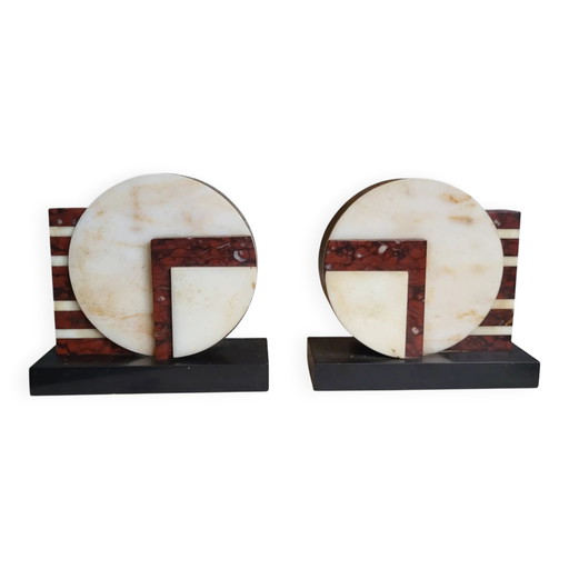 Art Deco marble bookends