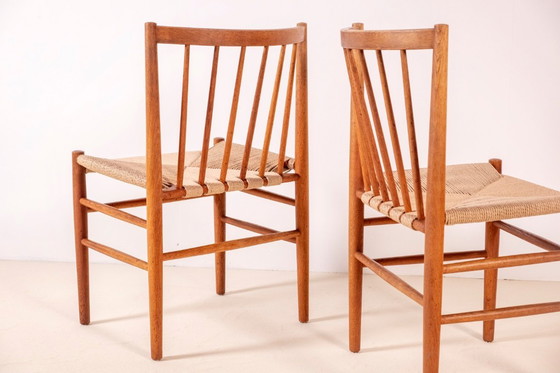 Image 1 of 4x Jørgen Bækmark J80 Oak Dining Chair, 1967 FDB