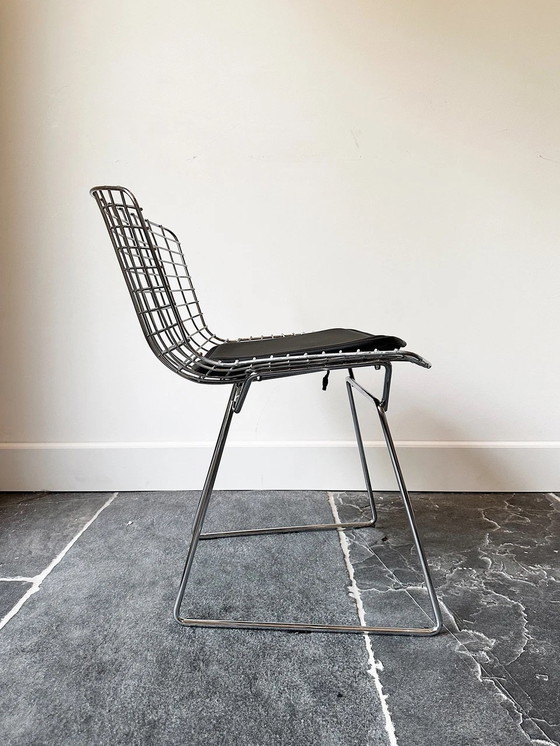 Image 1 of 2x Bertoia Silla De Comedor Con Cojin Negro, vinilo