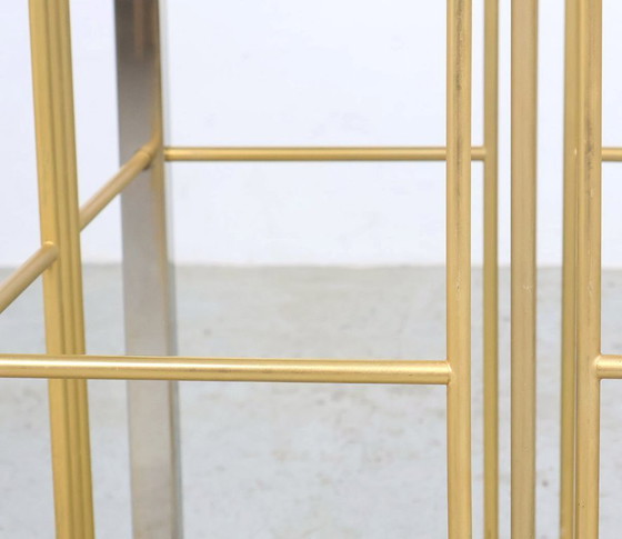 Image 1 of Vintage brass and glass dining table, 1970s