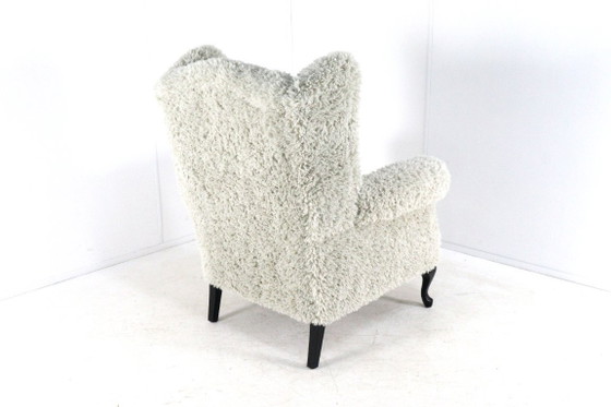 Image 1 of Fauteuil groot harig doodly volledig gerestaureerd