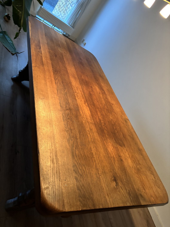 Image 1 of Antique solid oak monastery table table antique oak dining table