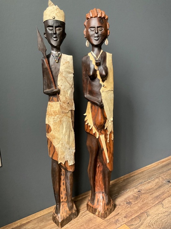 Image 1 of Couple de statues africaines authentiques (Lobi – Afrique de l'Ouest)