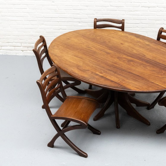 Image 1 of Marc Van Rampelberg Muninga Wood Dining Room Set anni '80