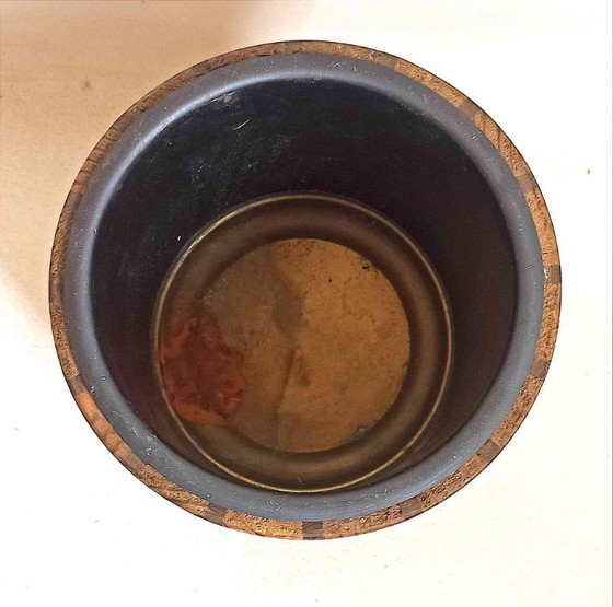 Image 1 of Scandinavische houten ijsemmer of flessenkoeler Hoogte 22,5 cm