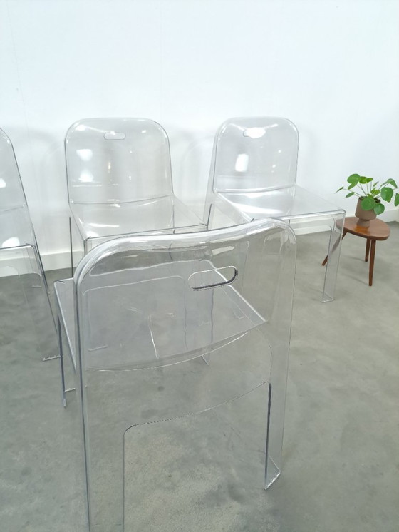 Image 1 of Design plexiglas stapelbare stoelen Trono by Sottsass Associati 2005 Segis Italy