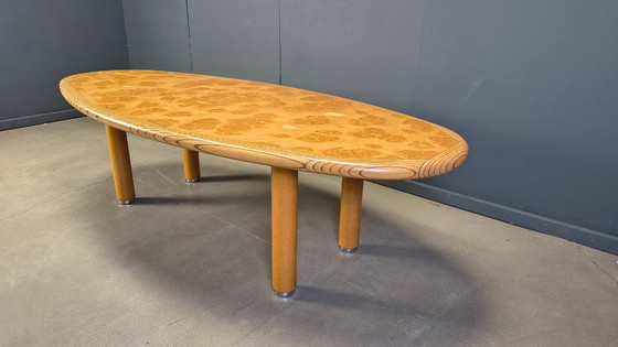 Image 1 of XXL dining table in burl and elm wood, 1980s