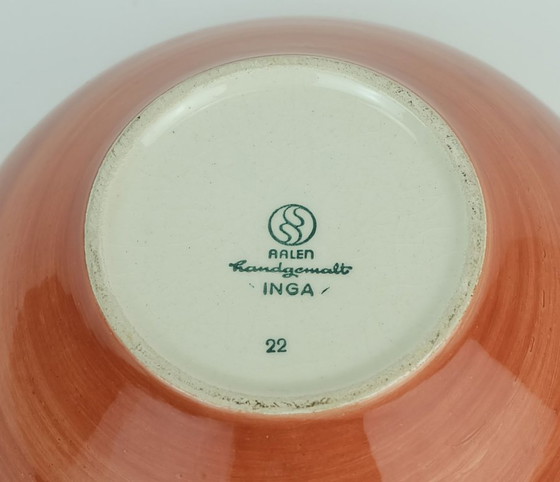 Image 1 of Very Beautiful Mid Century Ceramic Bowl Stützel Sachs Aalen Decor 'Inga' 1950s 60s