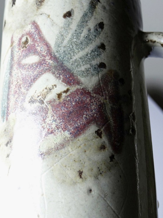 Image 1 of Large vintage Le Mûrier Gustave Reynaud Vallauris beer mug from the 1960s